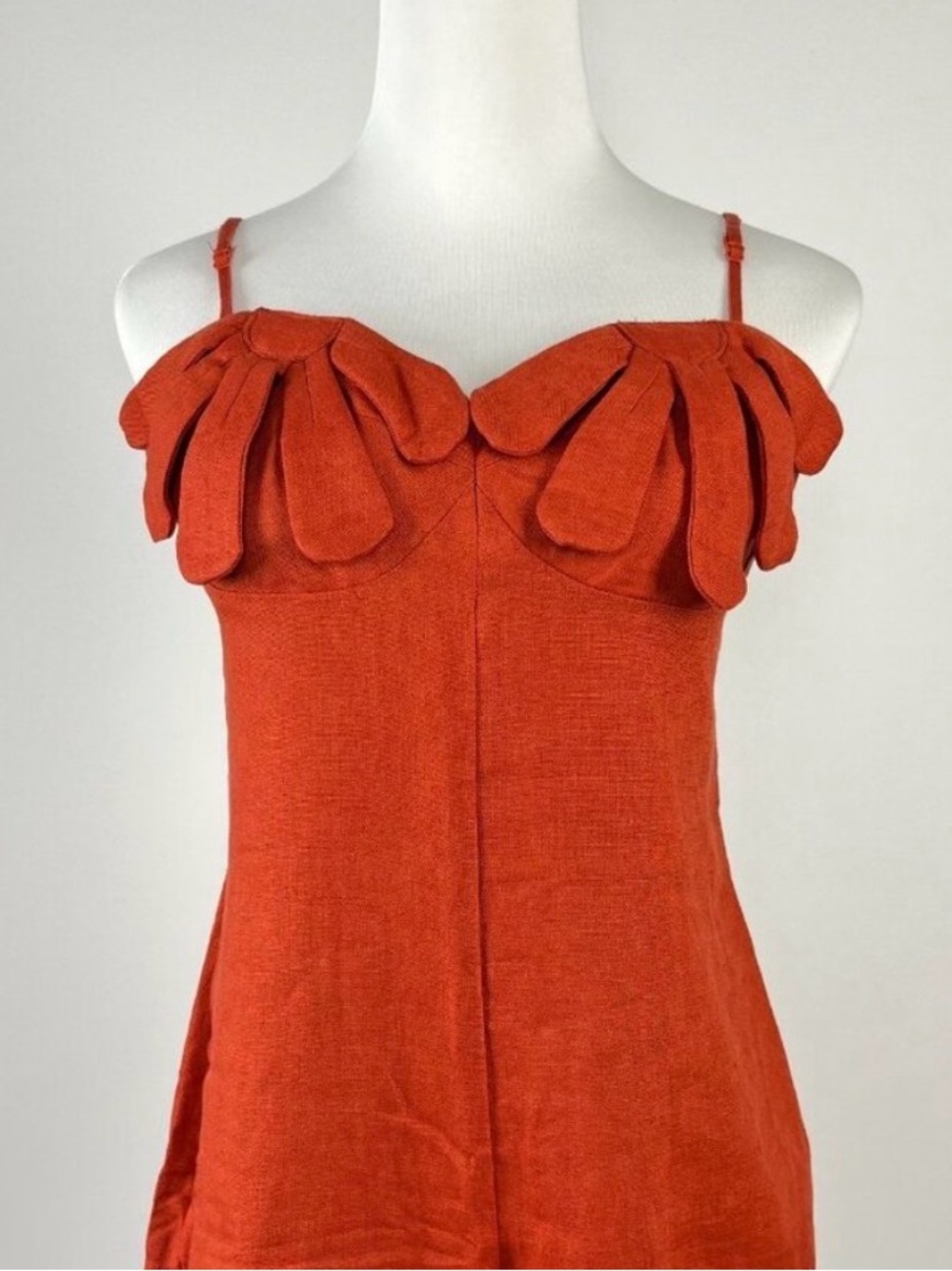 FARM Rio Red Ruffled Bust Wide-Leg Jumpsuit - Picture 6 of 11